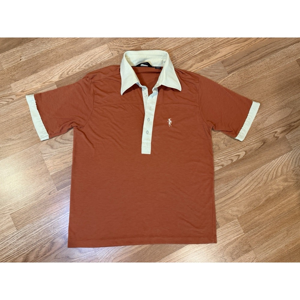 Vintage 80s Bronzini Brown Polo Shirt Mens XL Horse Unicorn Logo Retro